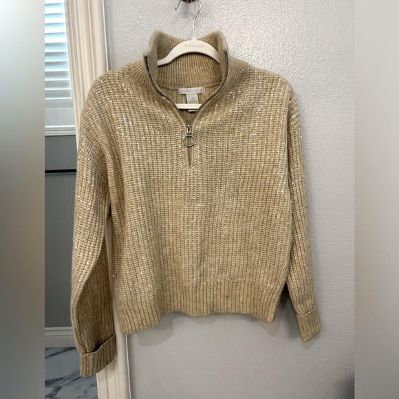 Design History  Sequin-Embroidered Quarter-Zip Sweater - Picture 6 of 9